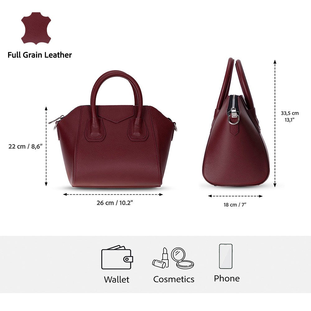 Lorenza Lederhandtasche für Damen, mittelgroß