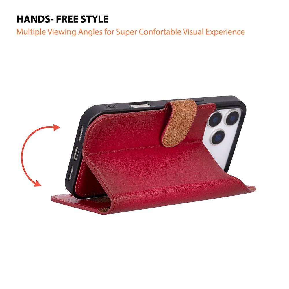 Meister Abnehmbare Premium-Leder-Wallet-Hülle für iPhone 17 Pro Max