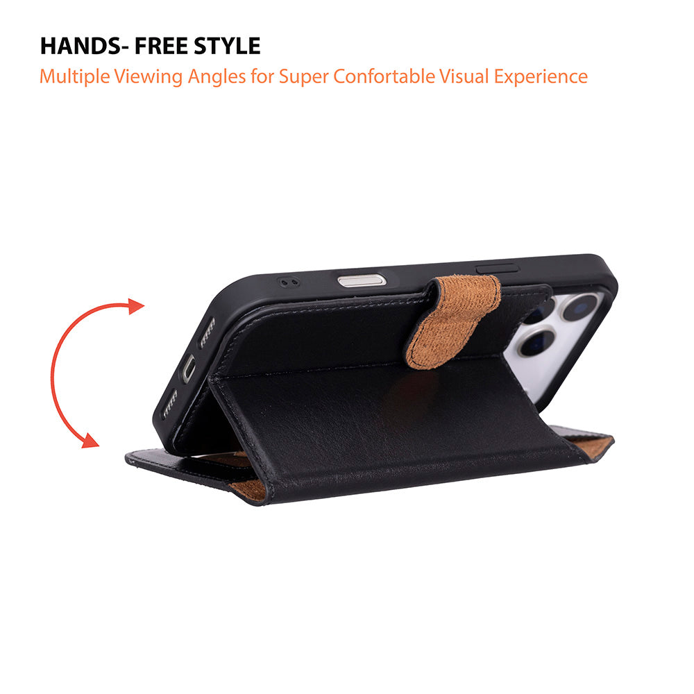 Meister Abnehmbare Premium-Leder-Wallet-Hülle für iPhone 17 Pro Max