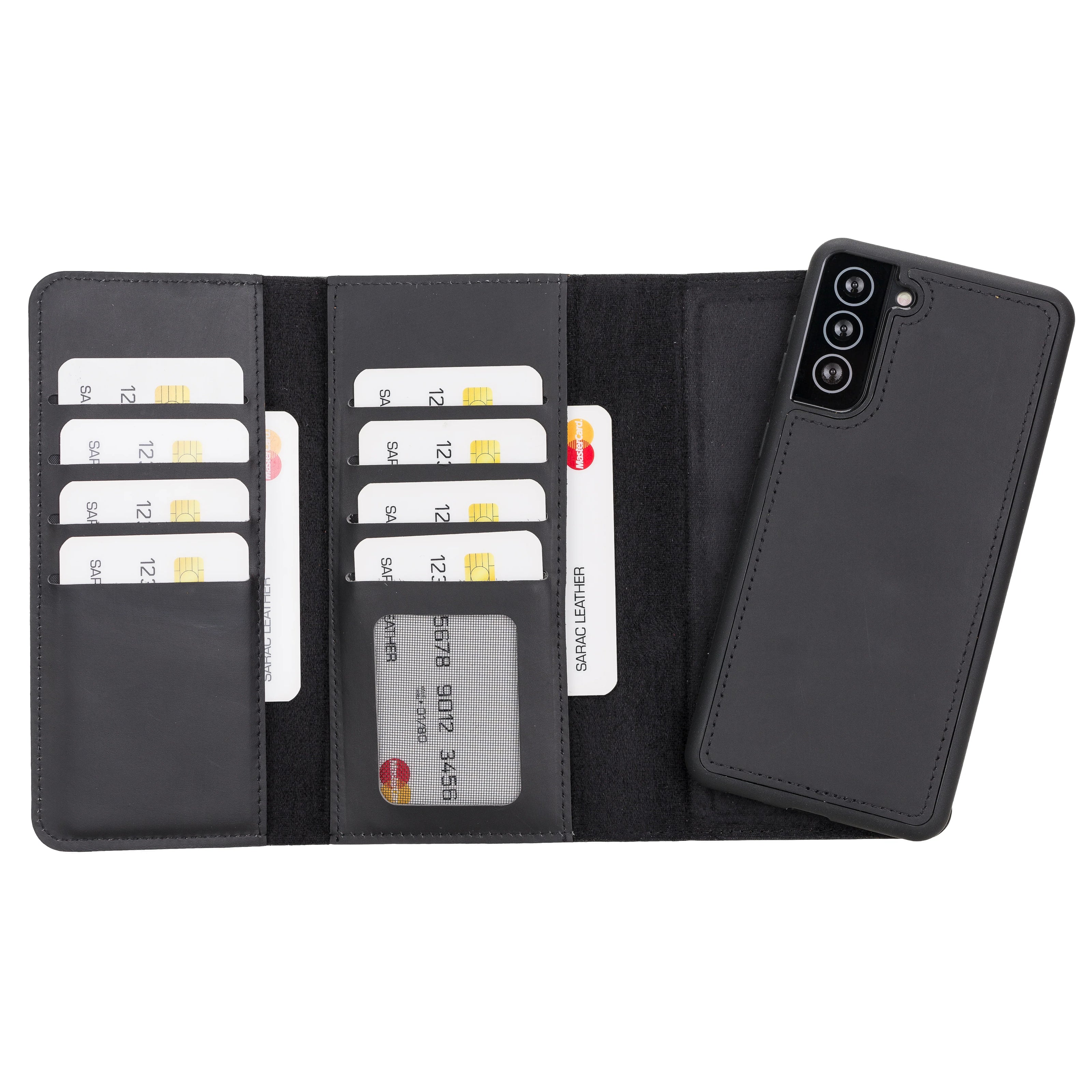 Santa Samsung Galaxy S21 Plus Leder-Hülle mit abnehmbarem Kartenfach