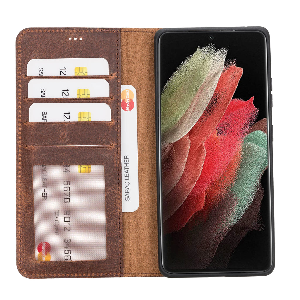 Liluri Samsung Galaxy S21 Ultra Abnehmbare Leder-Brieftaschenhülle