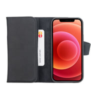 Weihnachtsmann iPhone 12 Mini Leder-Brieftaschenhülle mit abnehmbarem Verschluss