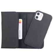 Weihnachtsmann iPhone 12 Mini Leder-Brieftaschenhülle mit abnehmbarem Verschluss