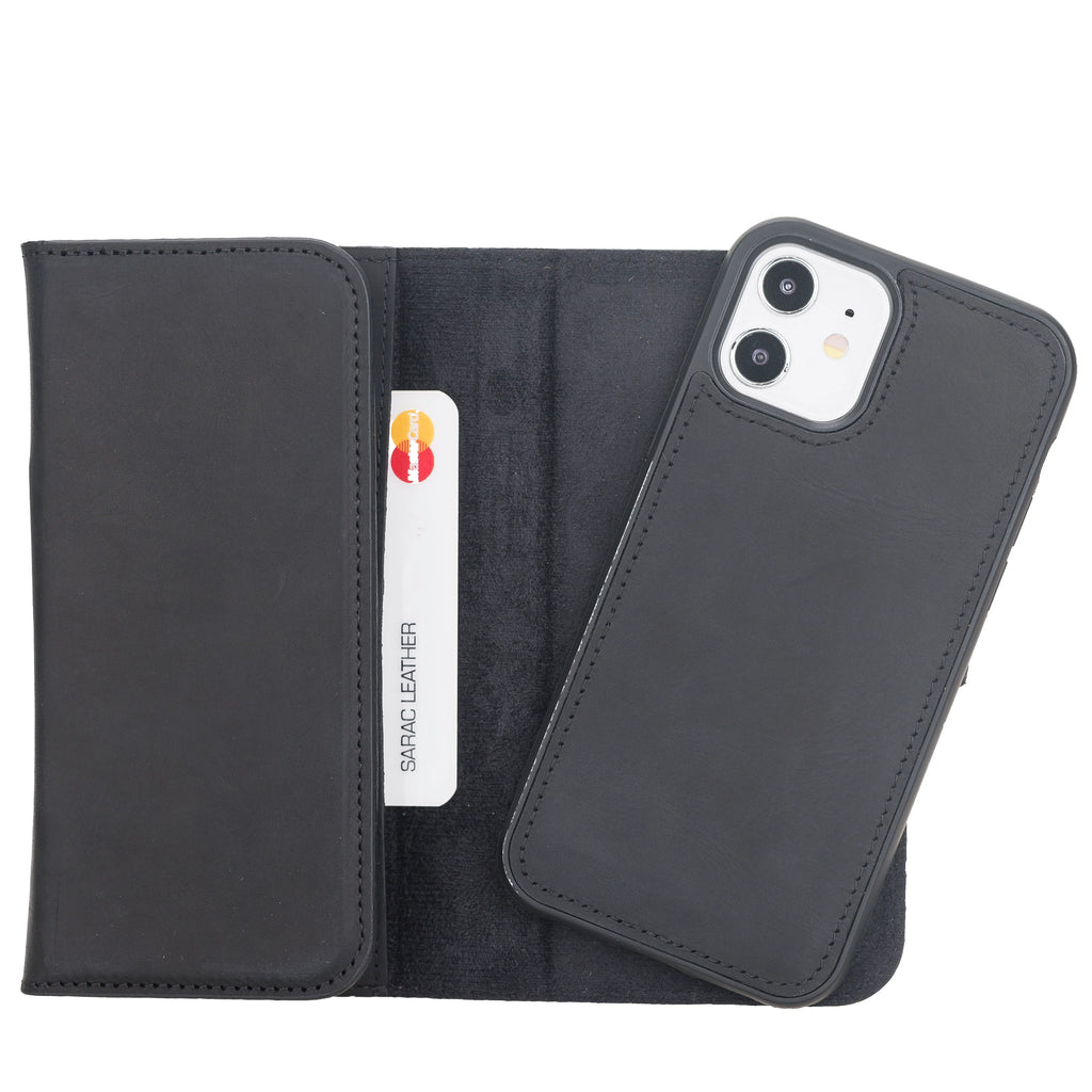 Santa I Phone 12 Mini Leather Detachable Wallet Case