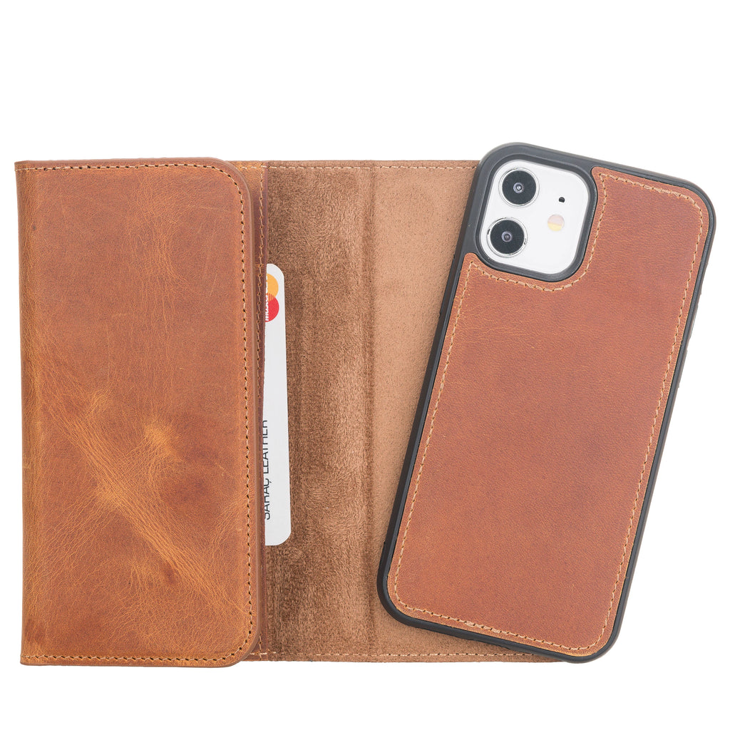 Santa I Phone 12 Mini Leather Detachable Wallet Case