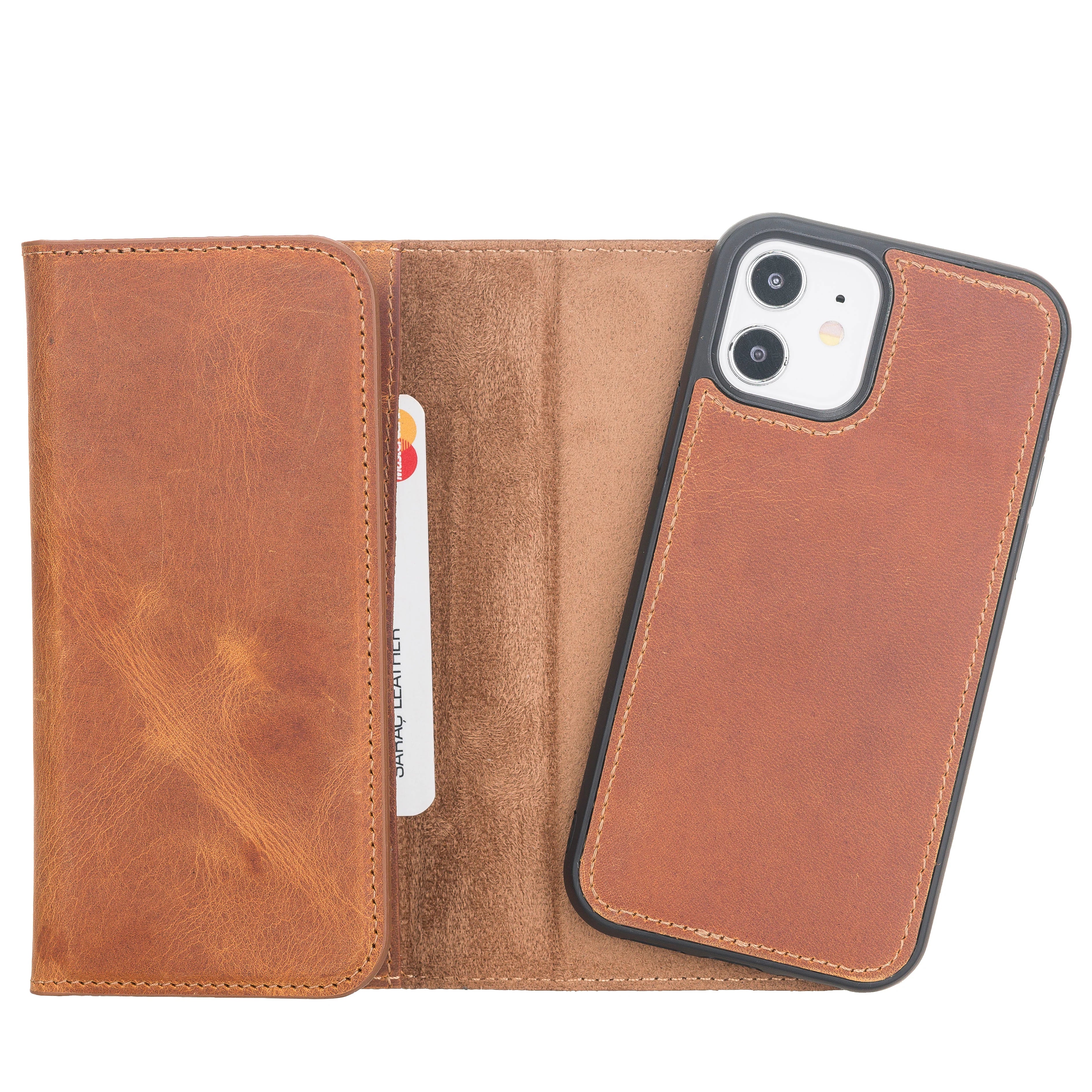 Santa I Phone 12 Mini Leather Detachable Wallet Case