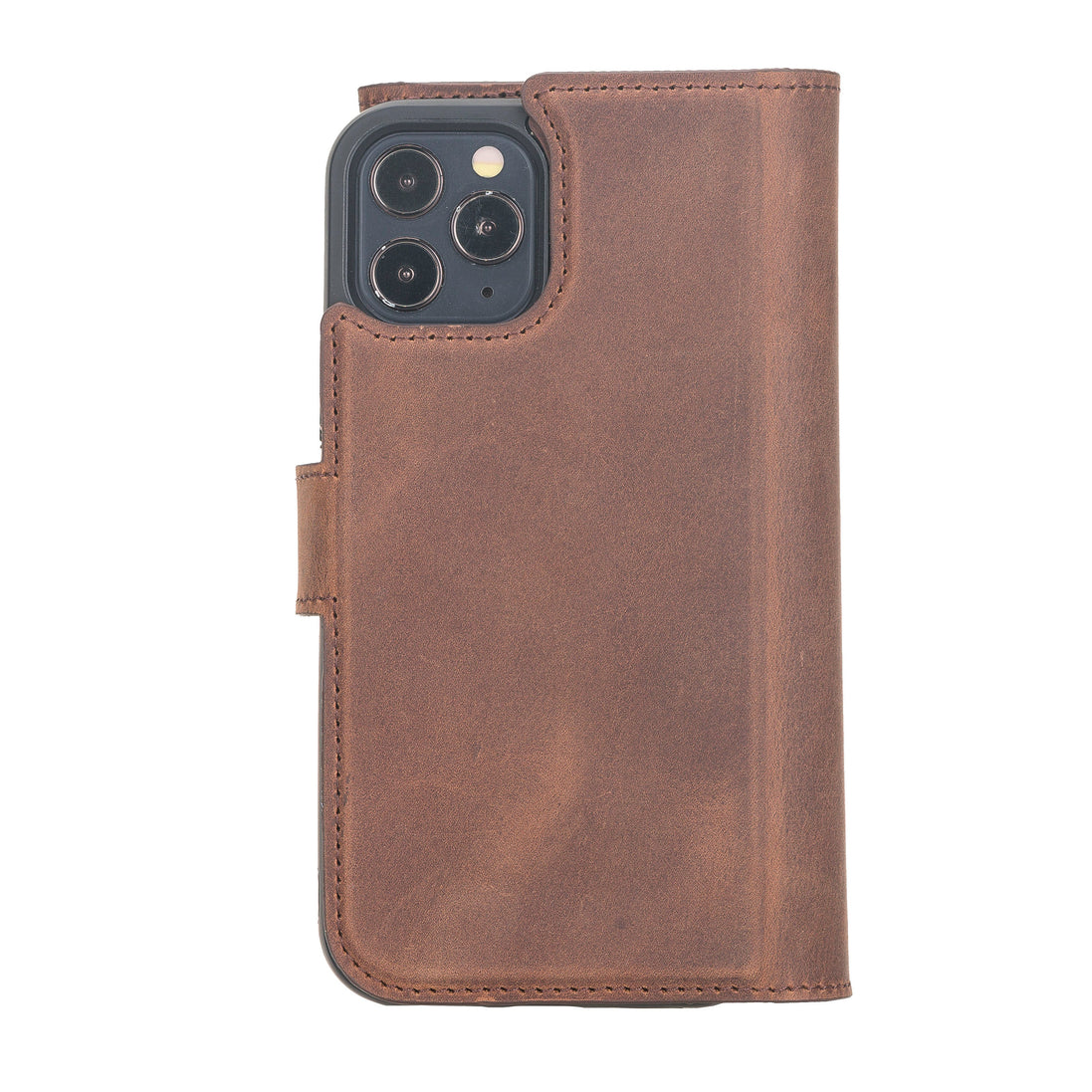 Weihnachtsmann iPhone 12 Pro Leder-Hülle mit abnehmbarem Brieftaschenmotiv