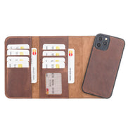Weihnachtsmann iPhone 12 Pro Leder-Hülle mit abnehmbarem Brieftaschenmotiv