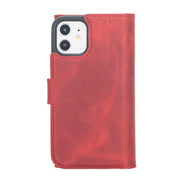 Weihnachtsmann iPhone 12 Mini Leder-Brieftaschenhülle mit abnehmbarem Verschluss