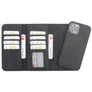 Weihnachtsmann iPhone 12 Pro Leder-Hülle mit abnehmbarem Brieftaschenmotiv