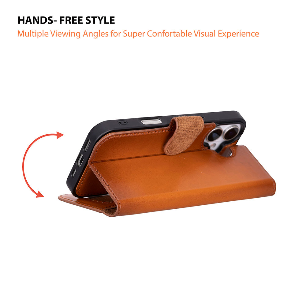 Meister Abnehmbare Premium-Leder-Wallet-Hülle für iPhone 17