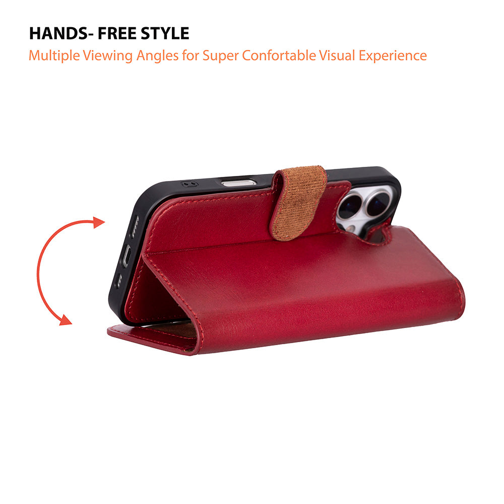 Meister Abnehmbare Premium-Leder-Wallet-Hülle für iPhone 17