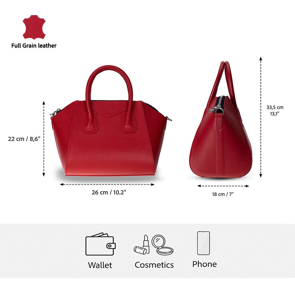 Lorenza Lederhandtasche für Damen, mittelgroß