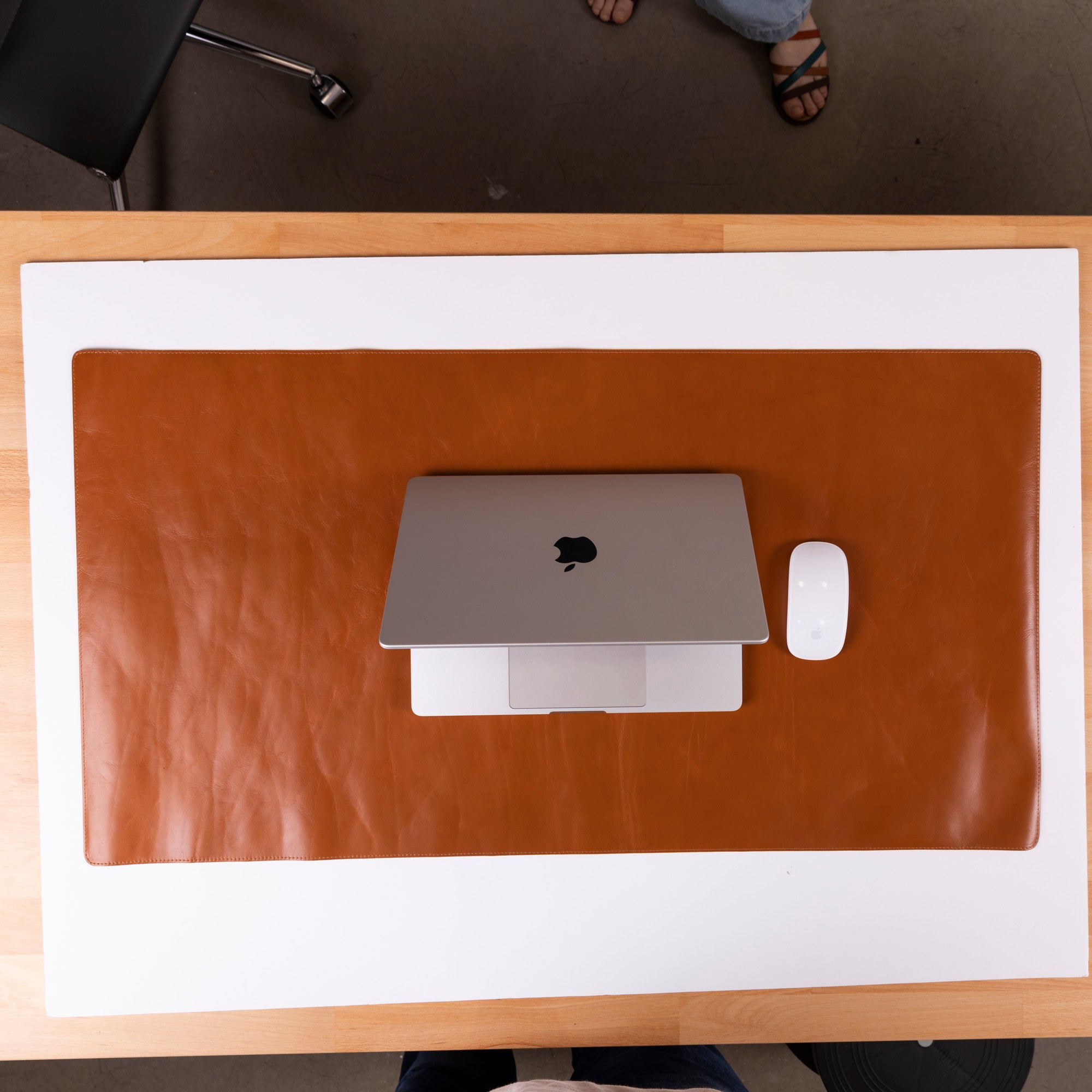 Anpassbare Schreibtischunterlage aus echtem Leder