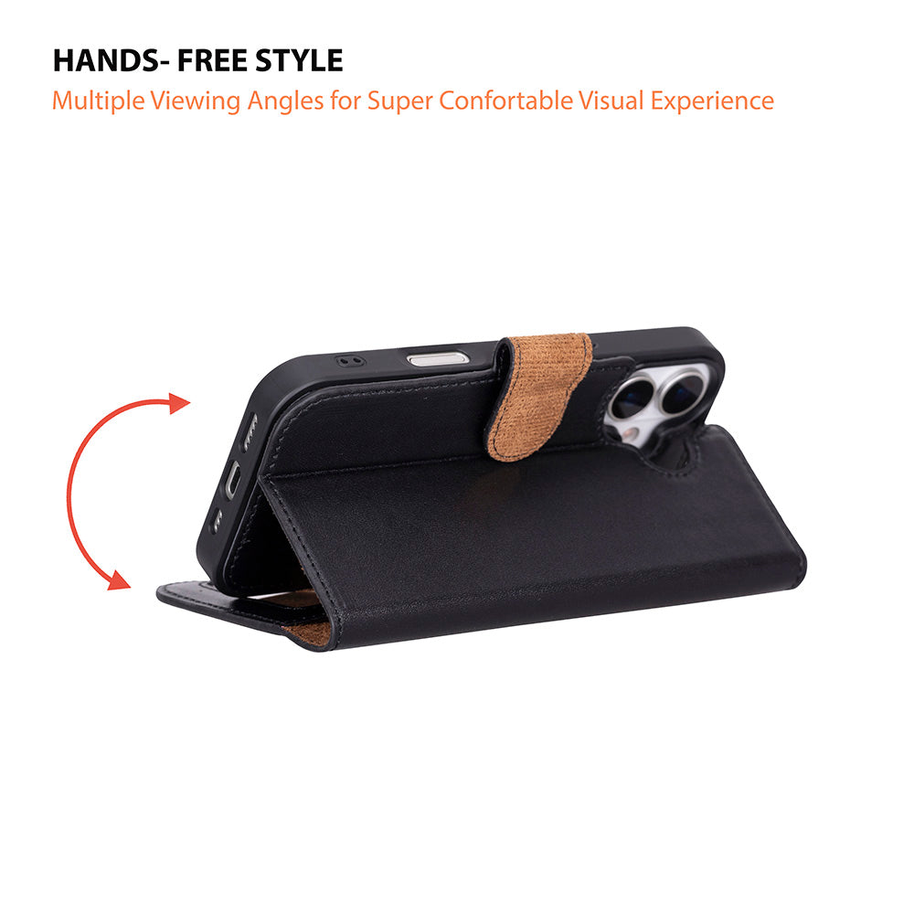 Meister Abnehmbare Premium-Leder-Wallet-Hülle für iPhone 17