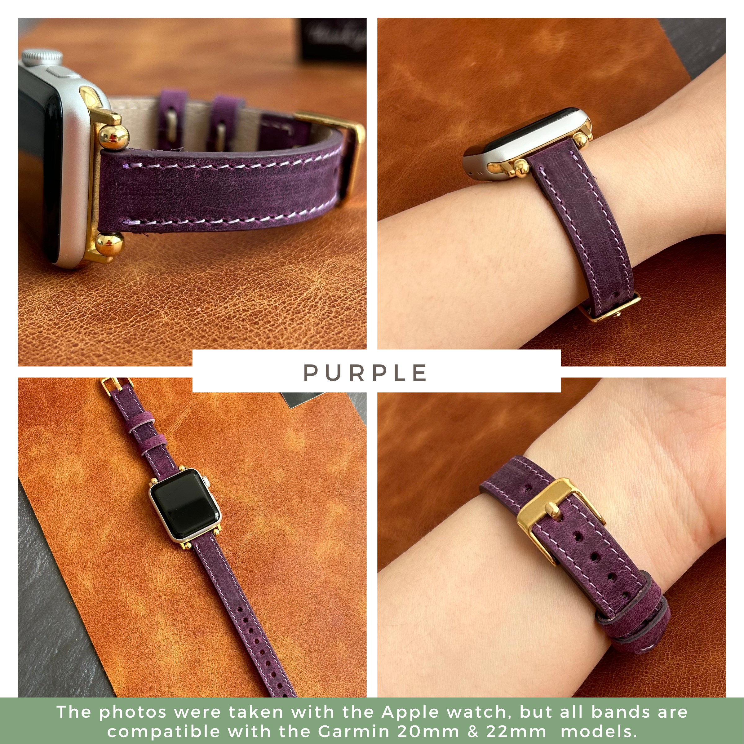 Lederarmbänder für Damen, passend für alle Garmin Smartwatches