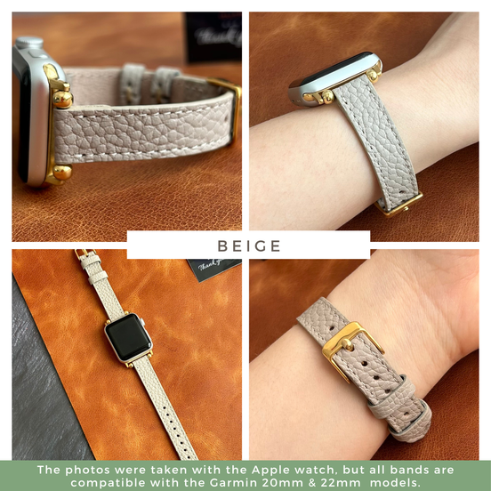 Lederarmbänder für Damen, passend für alle Garmin Smartwatches