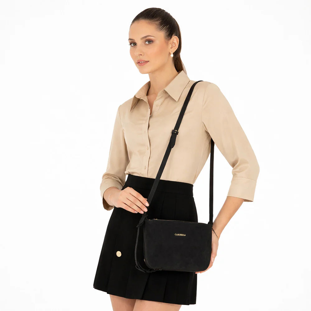 Carrera Melora Genuine Suede Leather Women's Shoulder Bag