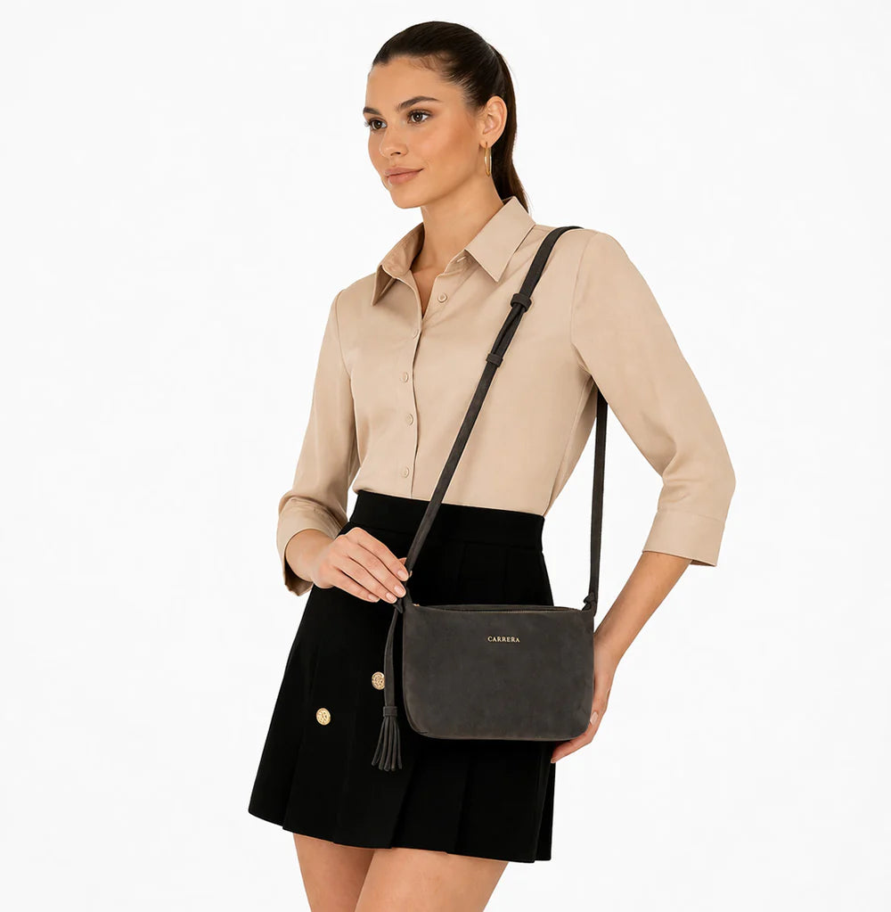 Carrera Melora Genuine Suede Leather Women's Shoulder Bag