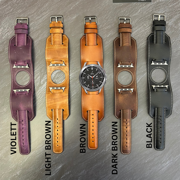 Leather Cuff Bands for Samsung Smart Watches