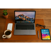 Schreibtischunterlage aus echtem Leder, 37 x 80