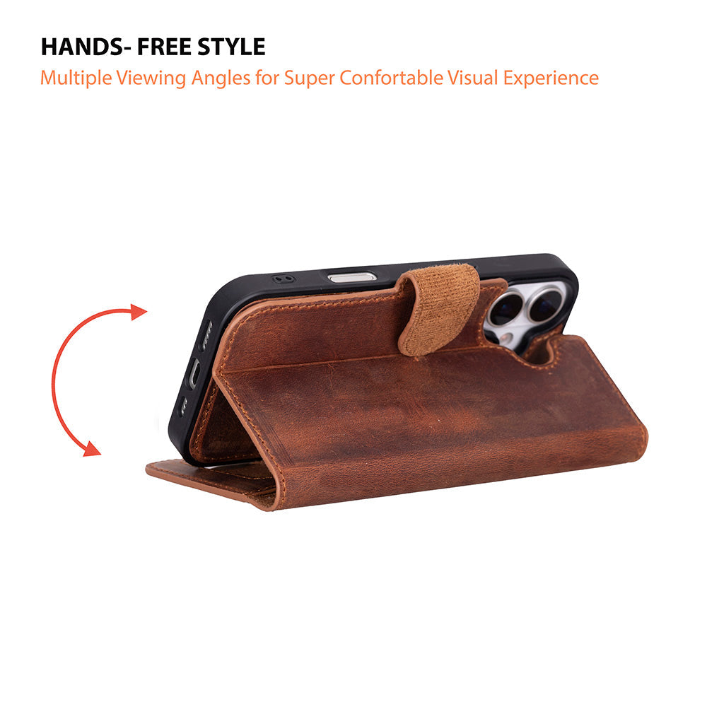 Meister Abnehmbare Premium-Leder-Wallet-Hülle für iPhone 17