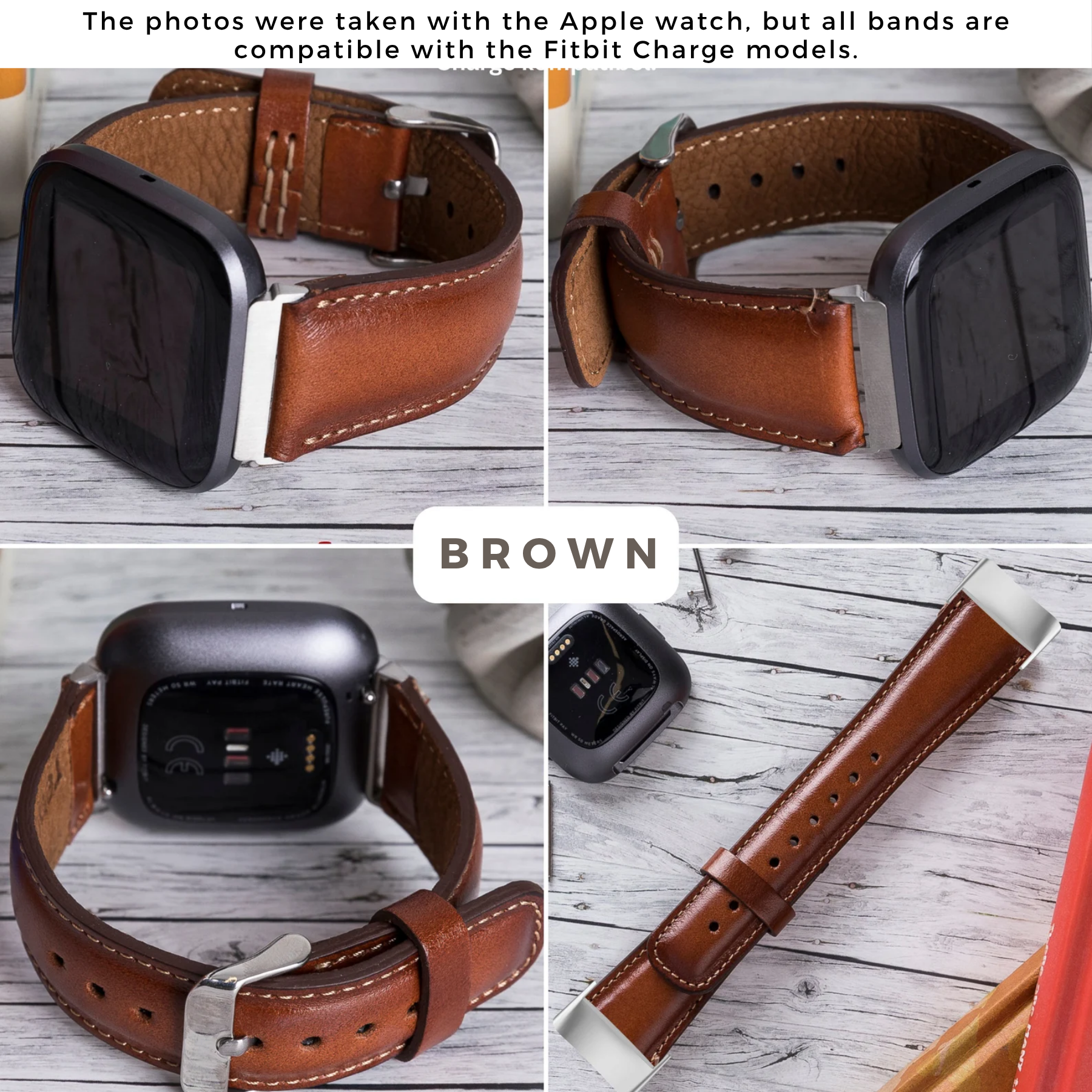 Lederarmbänder für Fitbit Charge 5 und 6 Uhren (18 mm)