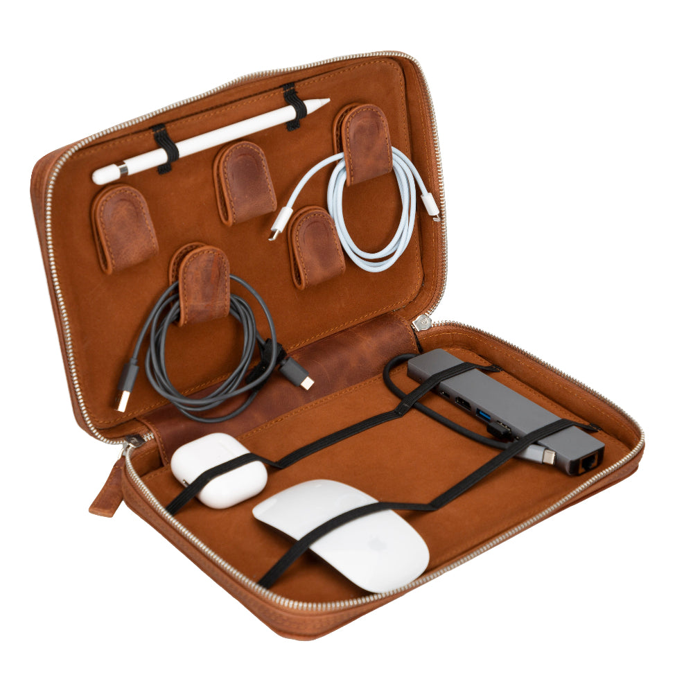 Reisekabelorganizer aus Leder
