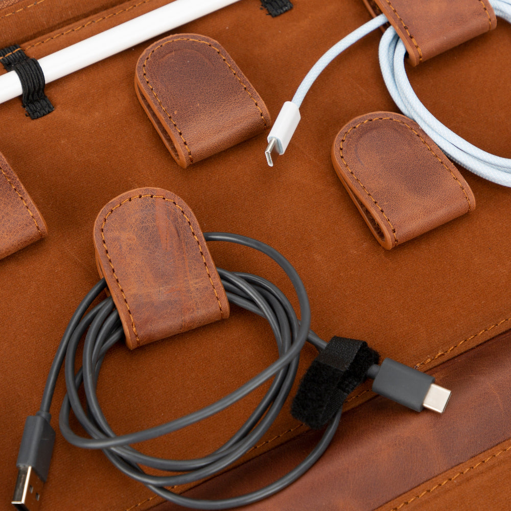 Reisekabelorganizer aus Leder
