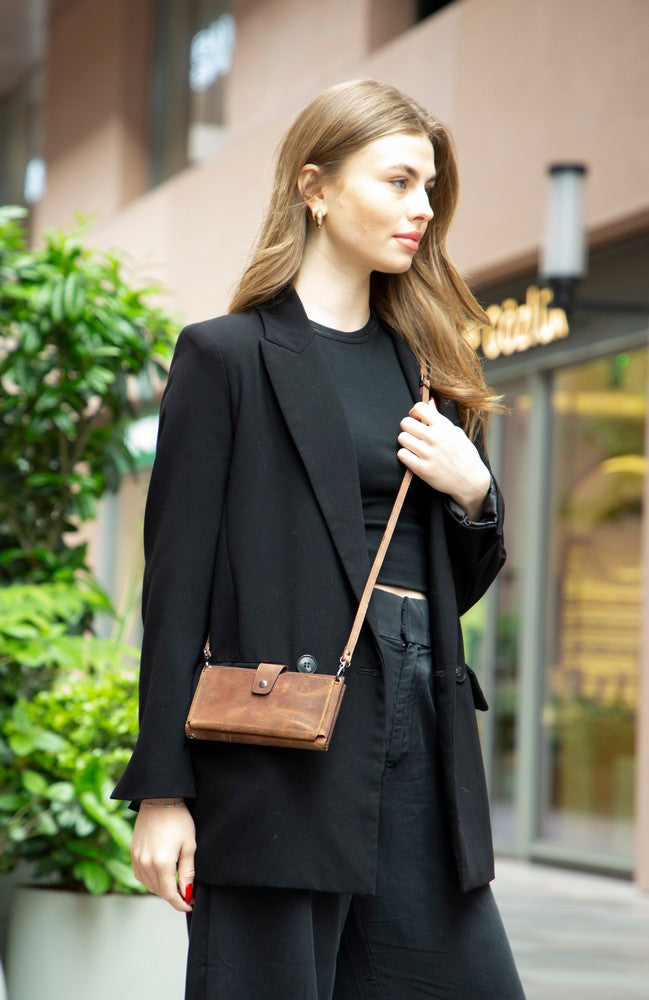 Lozan Geldbörse mit Riemen aus echtem Leder