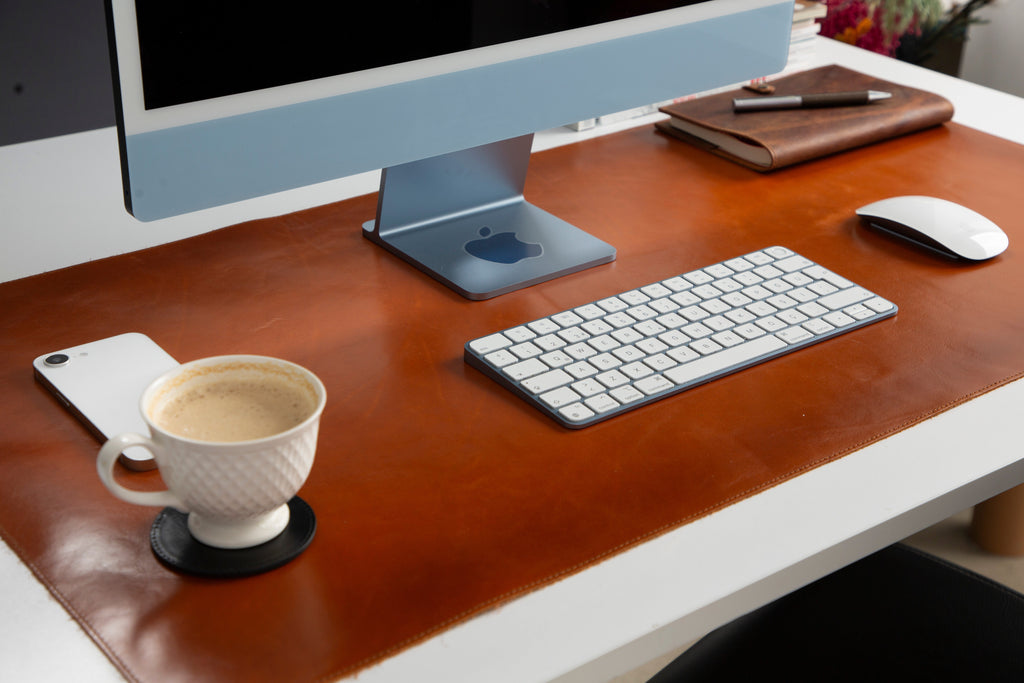 Customizable Genuine Leather Desk Mat