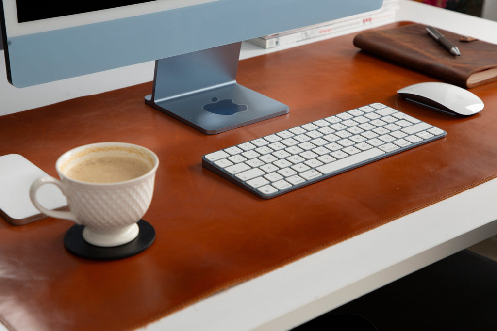 Genuine Leather Desk Mat 37x80