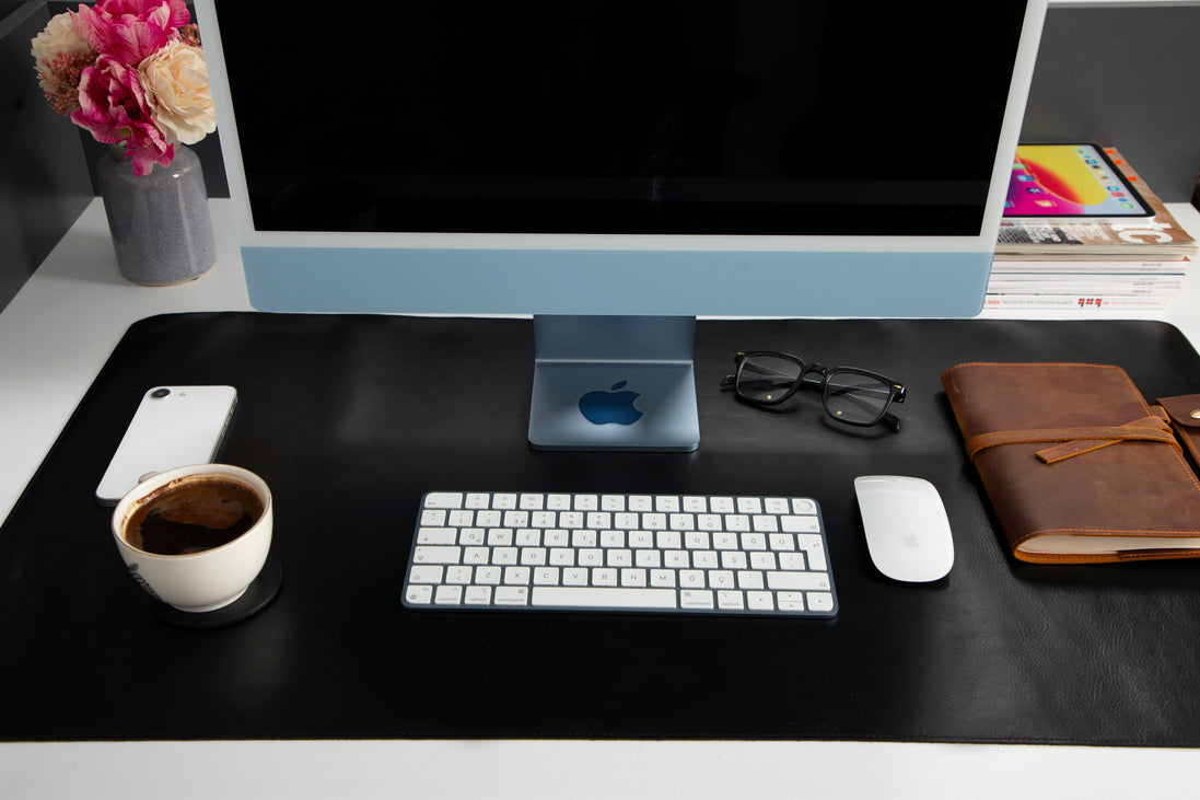 Anpassbare Schreibtischunterlage aus echtem Leder