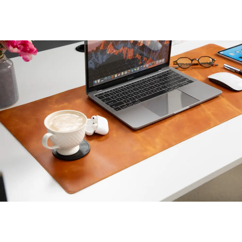 Schreibtischunterlage aus echtem Leder, 37 x 80