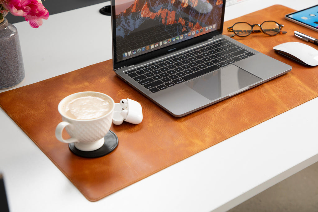 Genuine Leather Desk Mat 37x80