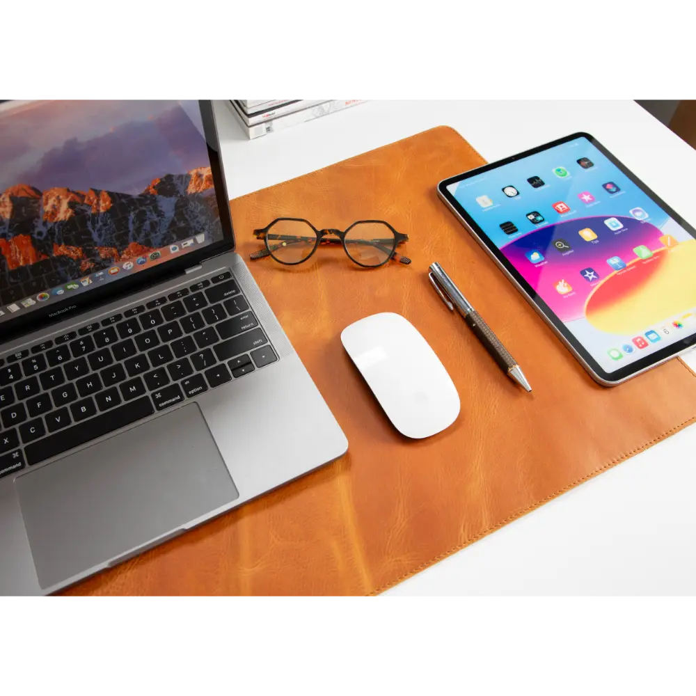 Schreibtischunterlage aus echtem Leder, 37 x 80