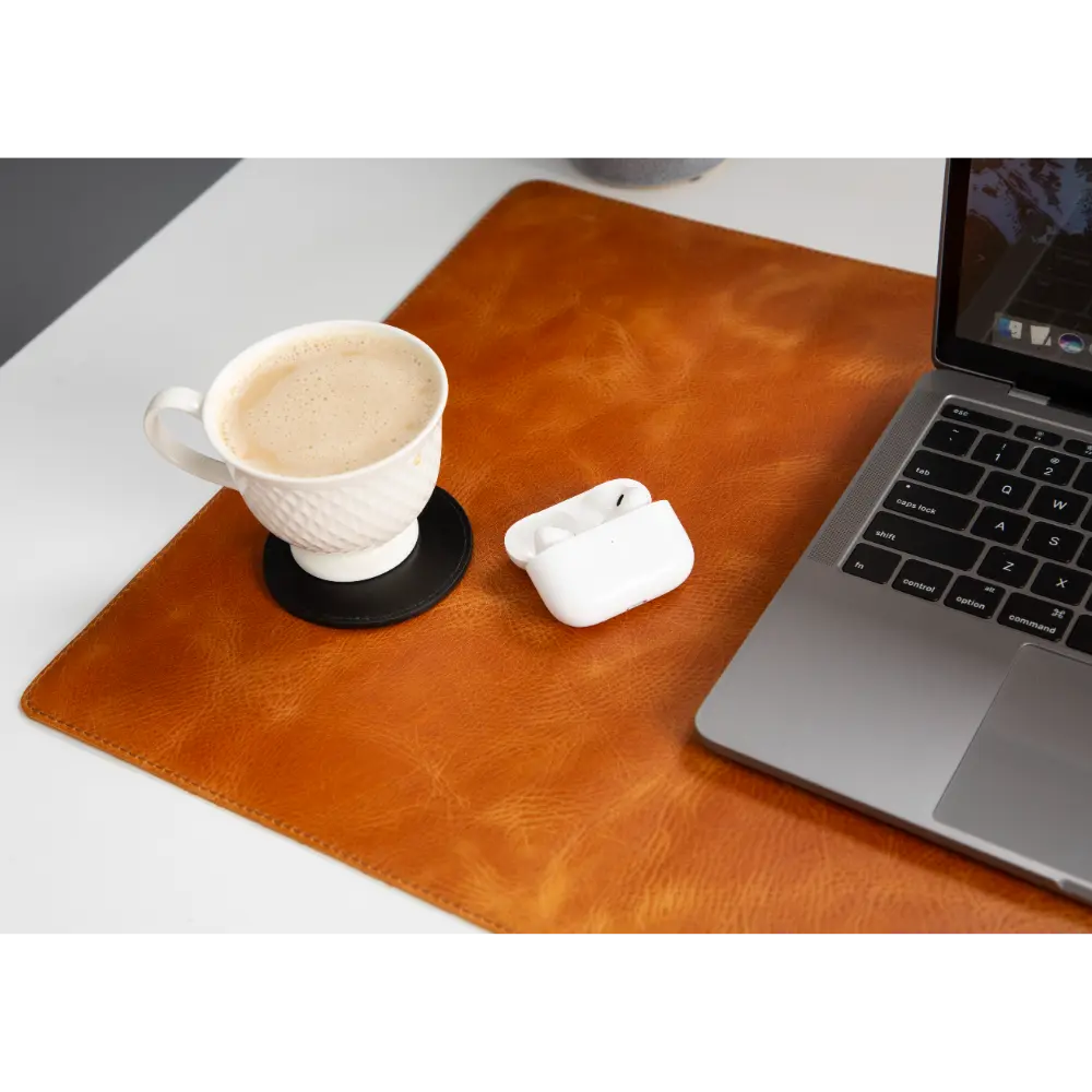 Schreibtischunterlage aus echtem Leder, 37 x 80