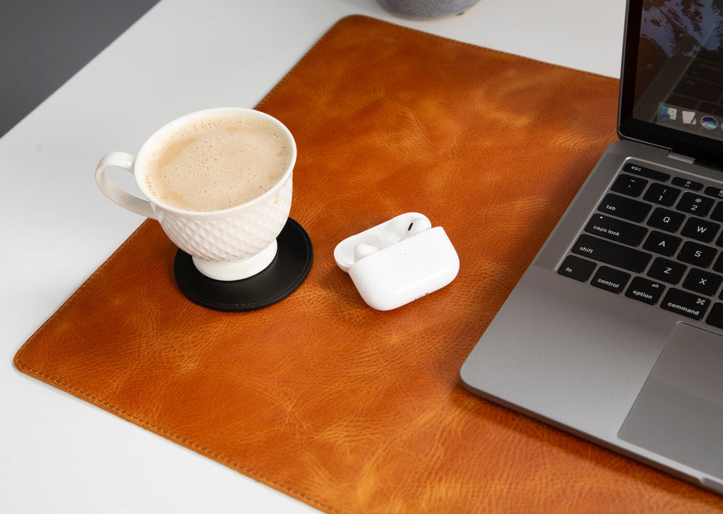 Customizable Genuine Leather Desk Mat