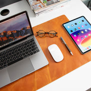 Anpassbare Schreibtischunterlage aus echtem Leder