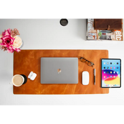 Schreibtischunterlage aus echtem Leder, 37 x 80