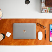 Anpassbare Schreibtischunterlage aus echtem Leder