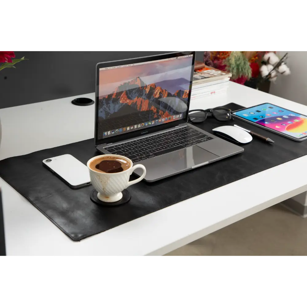 Schreibtischunterlage aus echtem Leder, 37 x 80