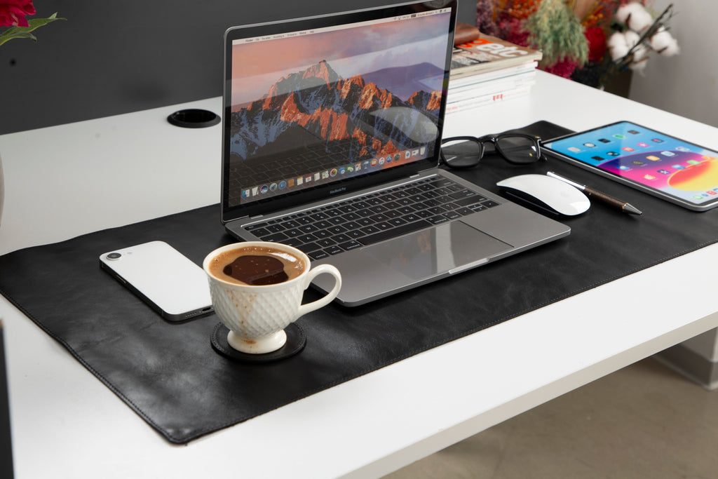 Genuine Leather Desk Mat 37x80