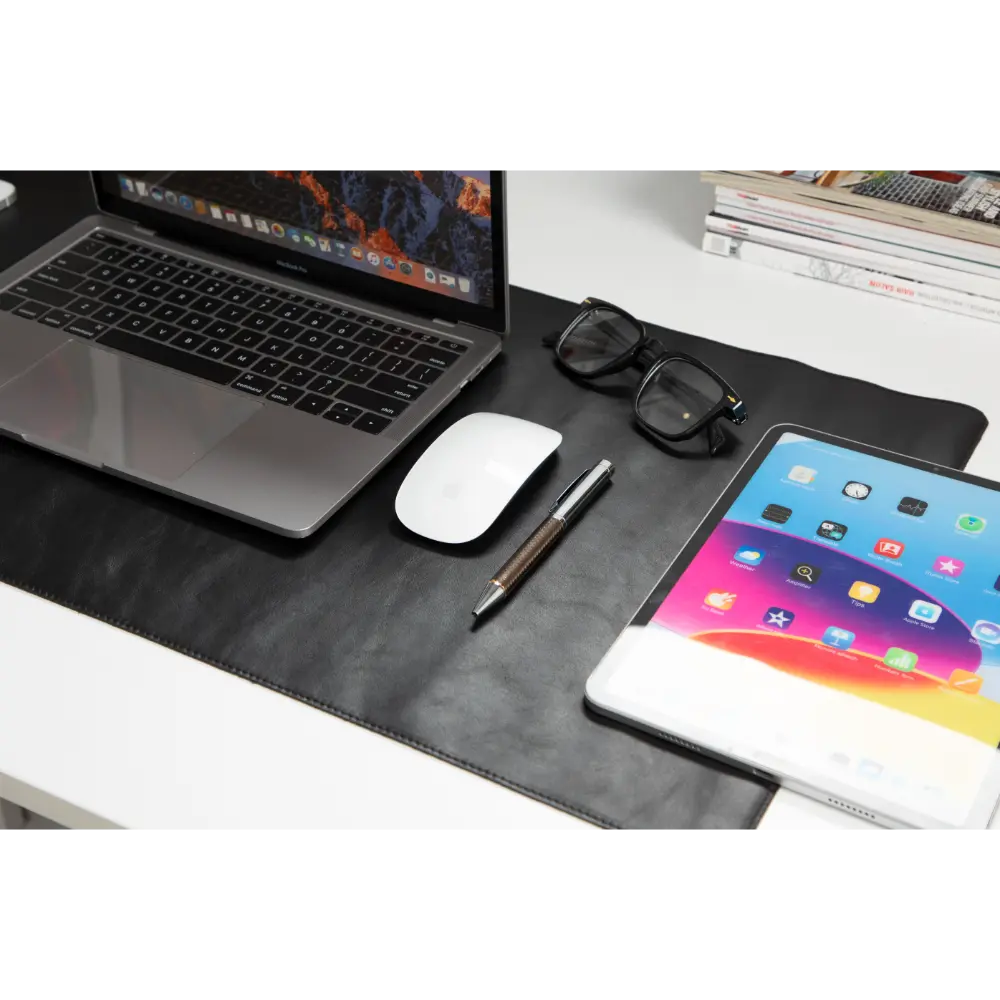 Schreibtischunterlage aus echtem Leder, 37 x 80