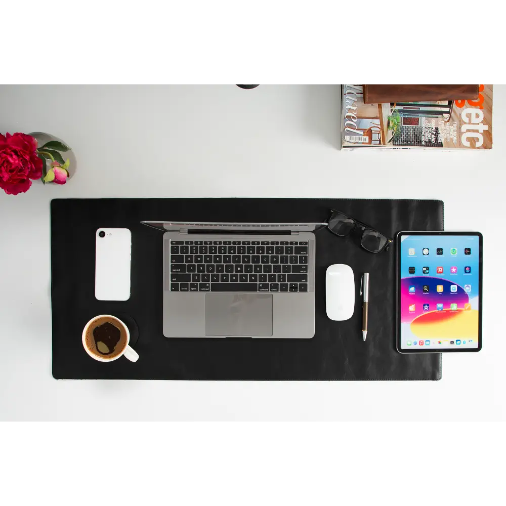 Schreibtischunterlage aus echtem Leder, 37 x 80