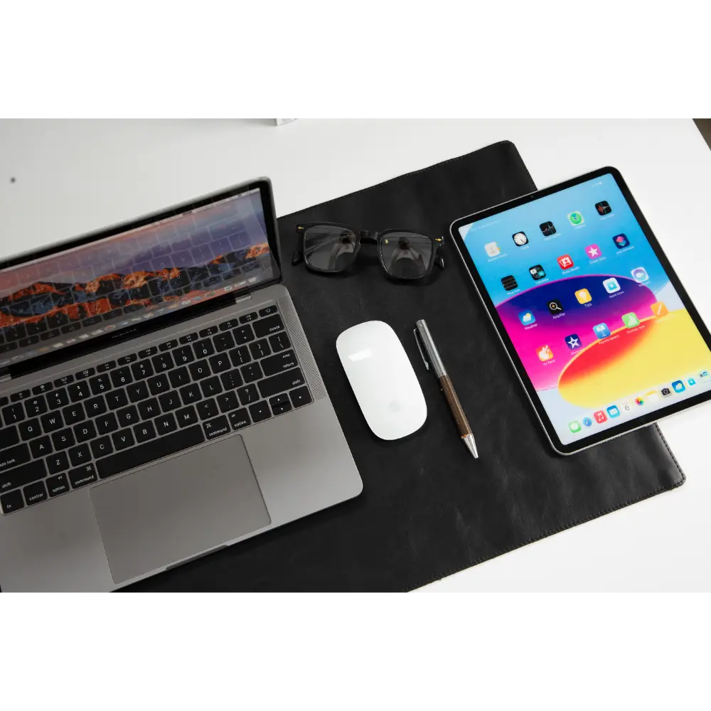 Schreibtischunterlage aus echtem Leder, 37 x 80