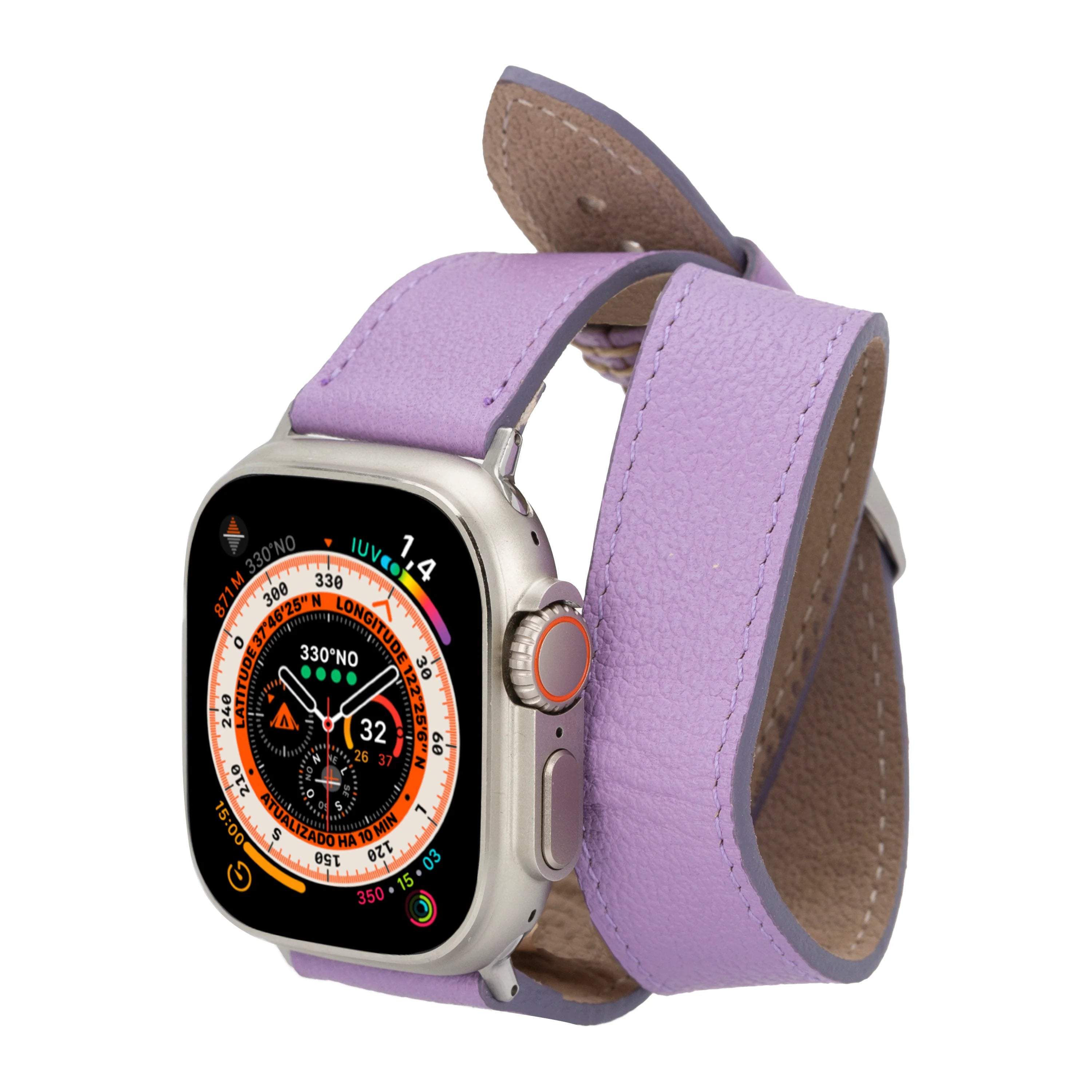 Leather Apple Watch Bands - DT Double Tour Style CP04 Fuşya