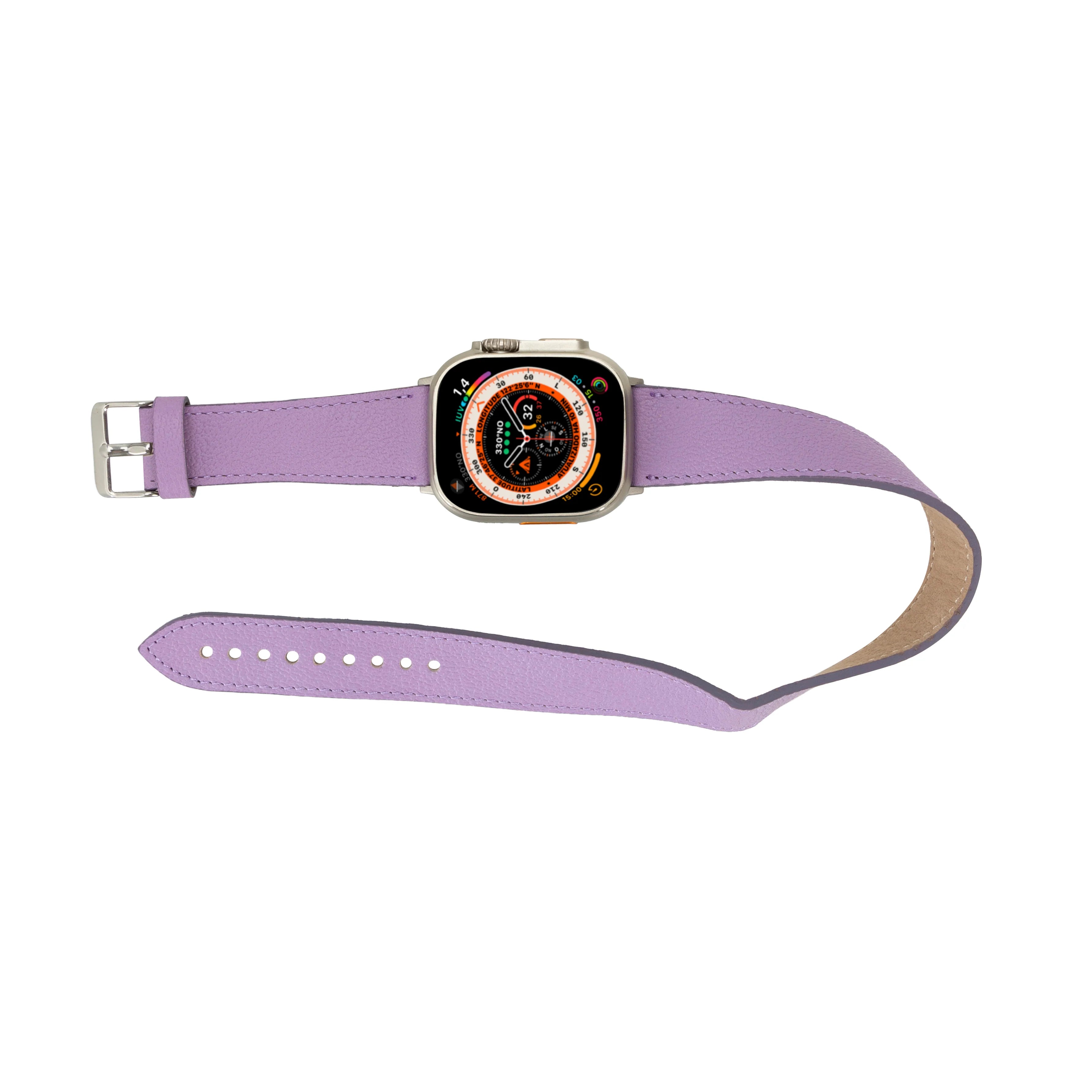 Leather Apple Watch Bands - DT Double Tour Style CP04 Fuşya