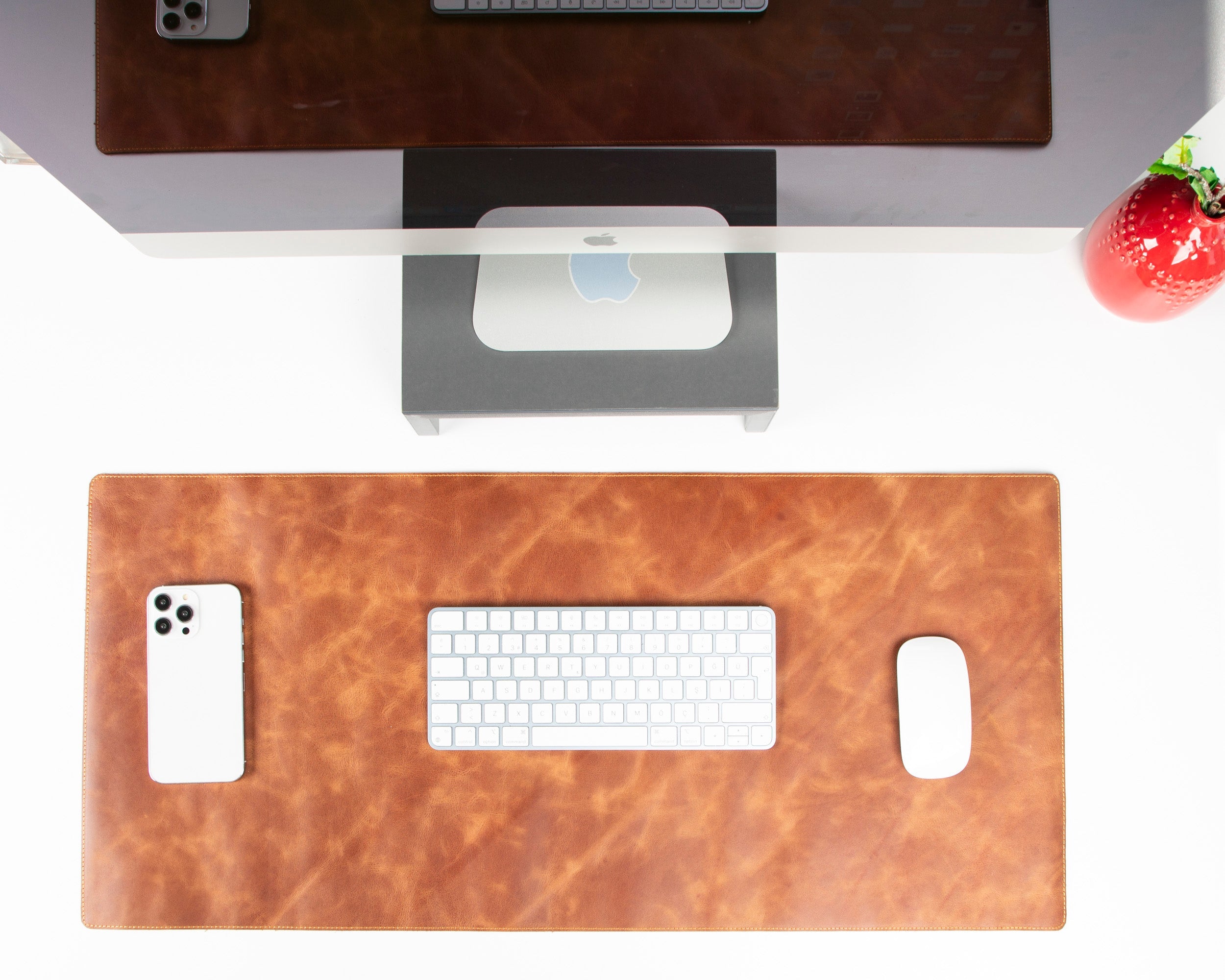 Anpassbare Schreibtischunterlage aus echtem Leder