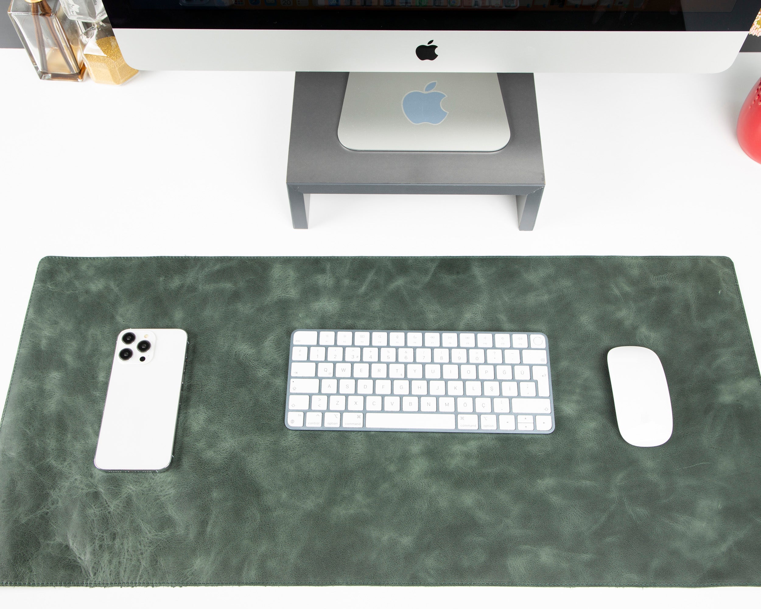 Anpassbare Schreibtischunterlage aus echtem Leder